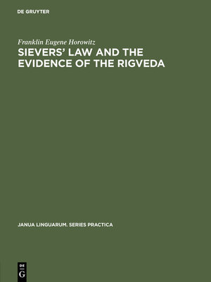 cover image of Sievers' law and the evidence of the Rigveda